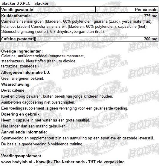 Stacker 3 XPLC Samenstelling
