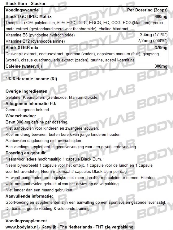black burn stacker2 samenstelling