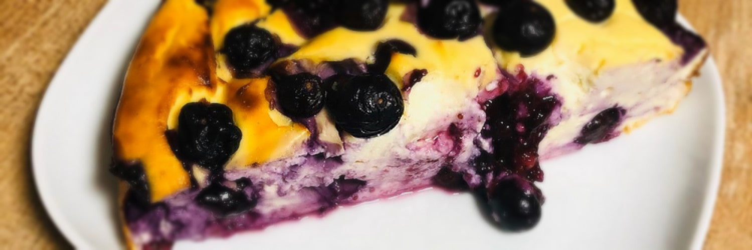 Fitness Cheesecake mit Blaubeeren 1500x500