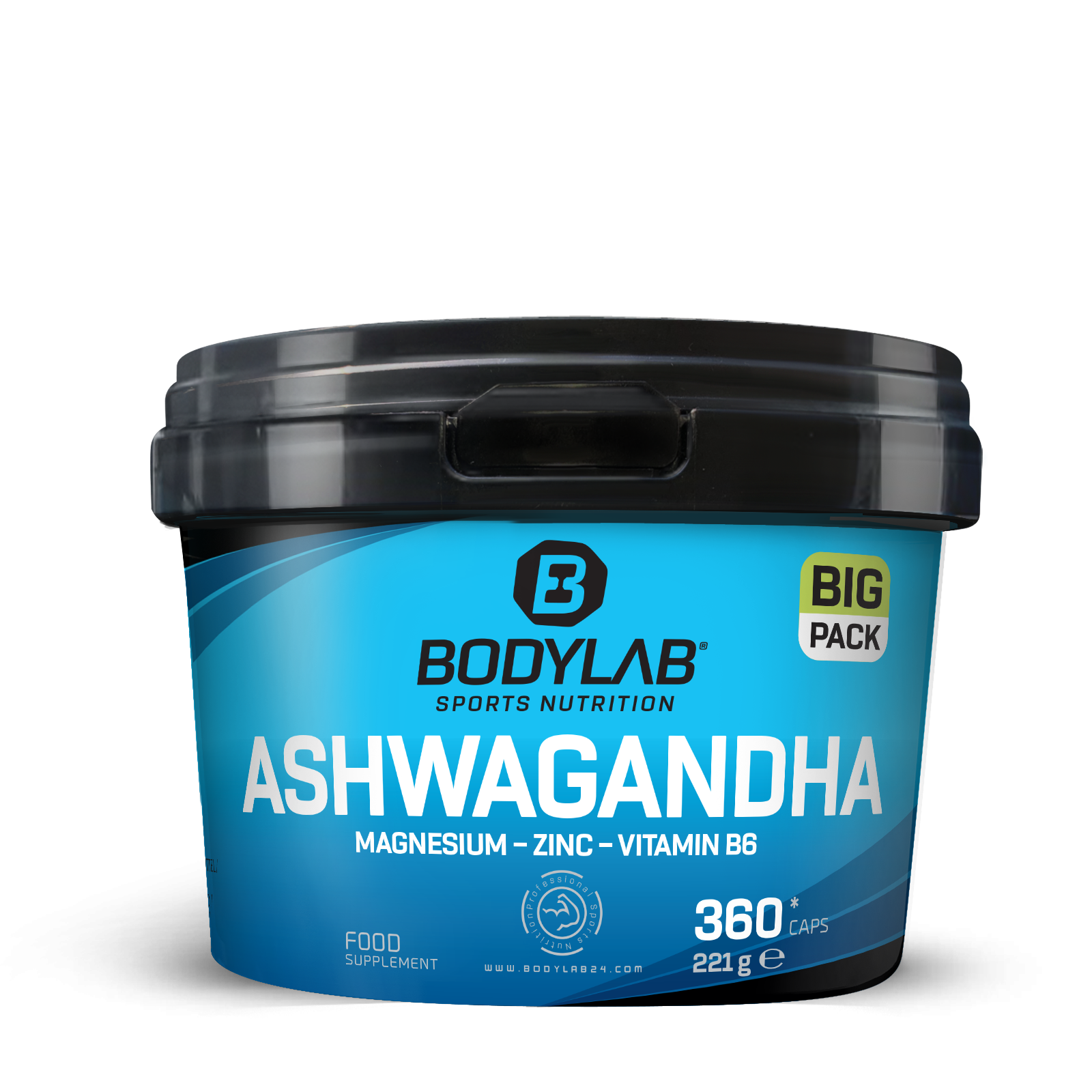 BIG PACK Ashwagandha + Magnesium - Zinc - Vitamin B6 (360 capsules)