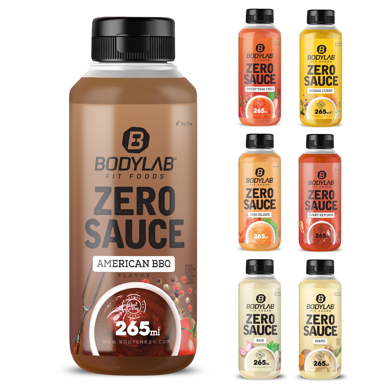 6 x Bodylab Zero Saucen (265ml elk)