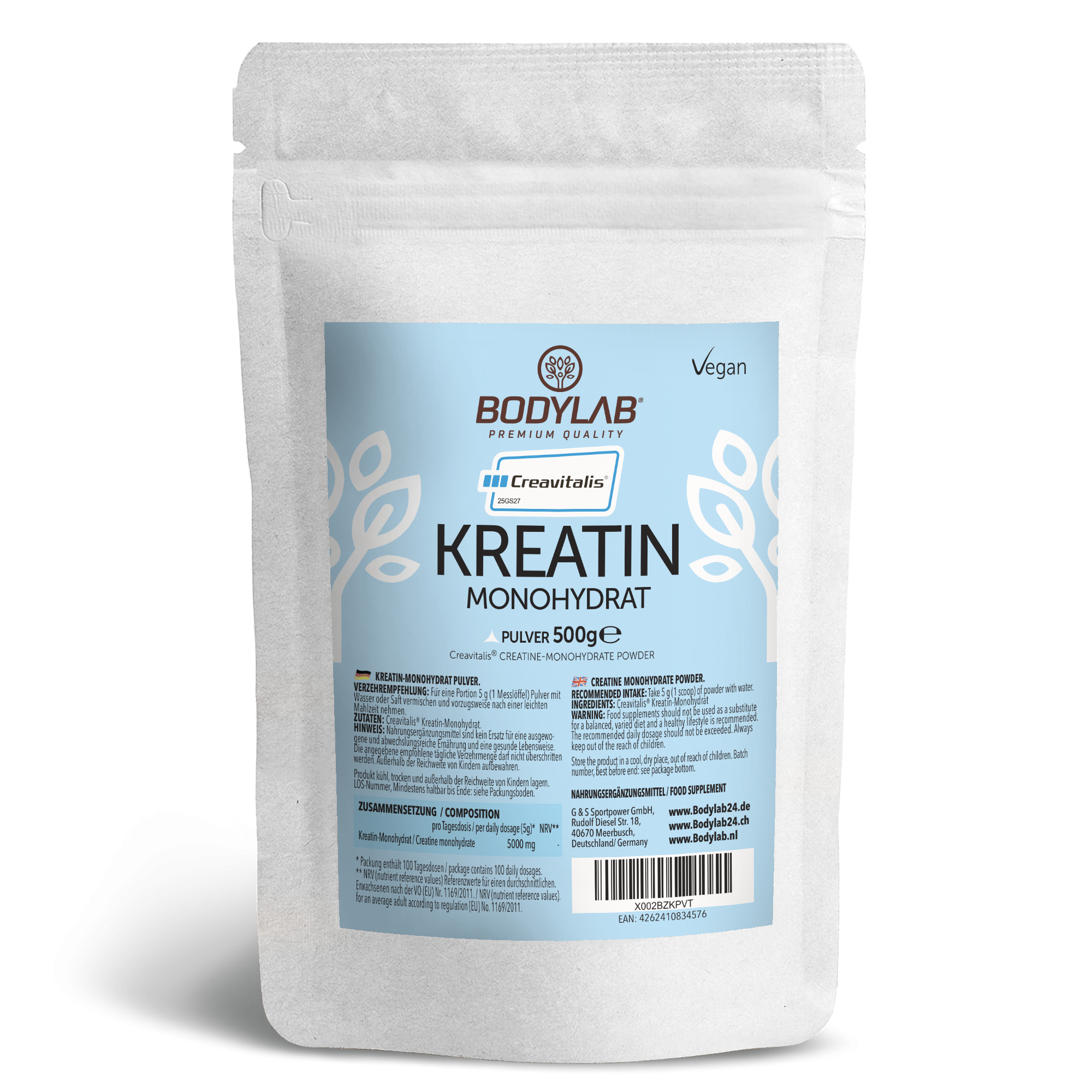 Creavitalis® Kreatin Monohydrat poeder (500g)