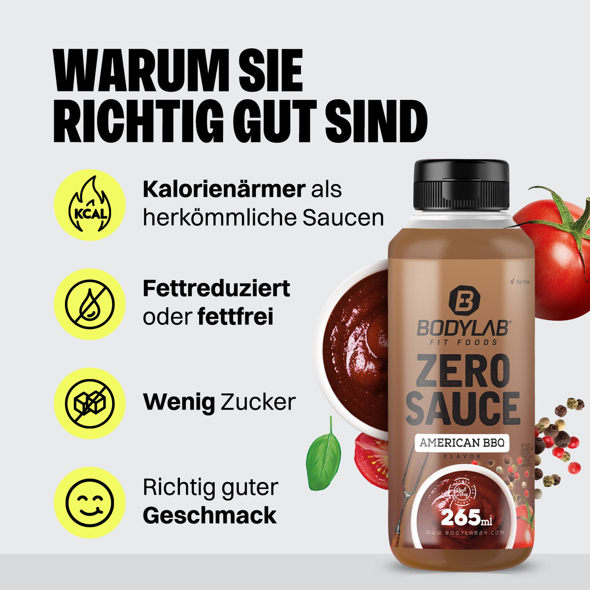6 x Bodylab Zero Saucen (265ml elk)