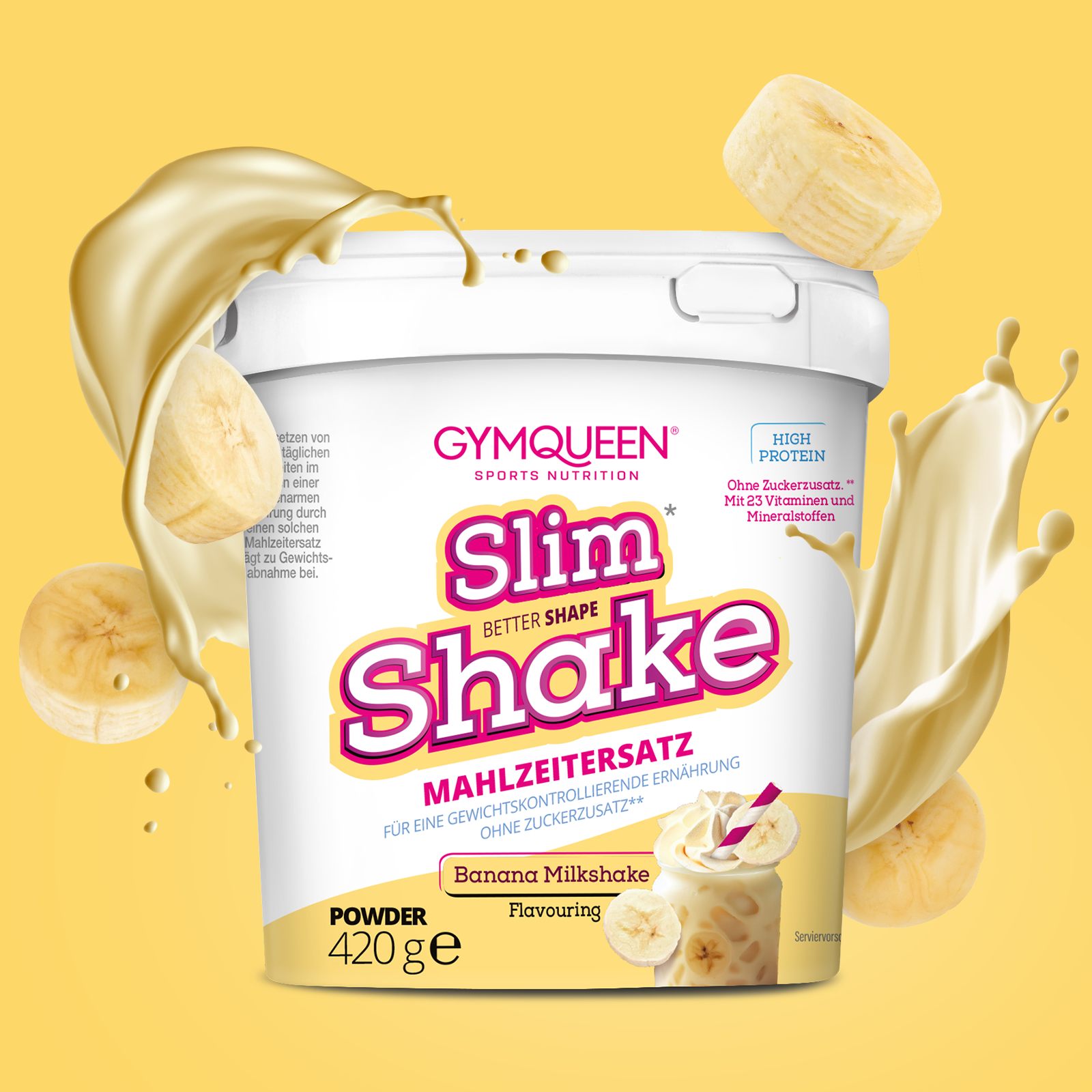 Slim Shake - maaltijdvervangende shake (420g) Banana Milkshake