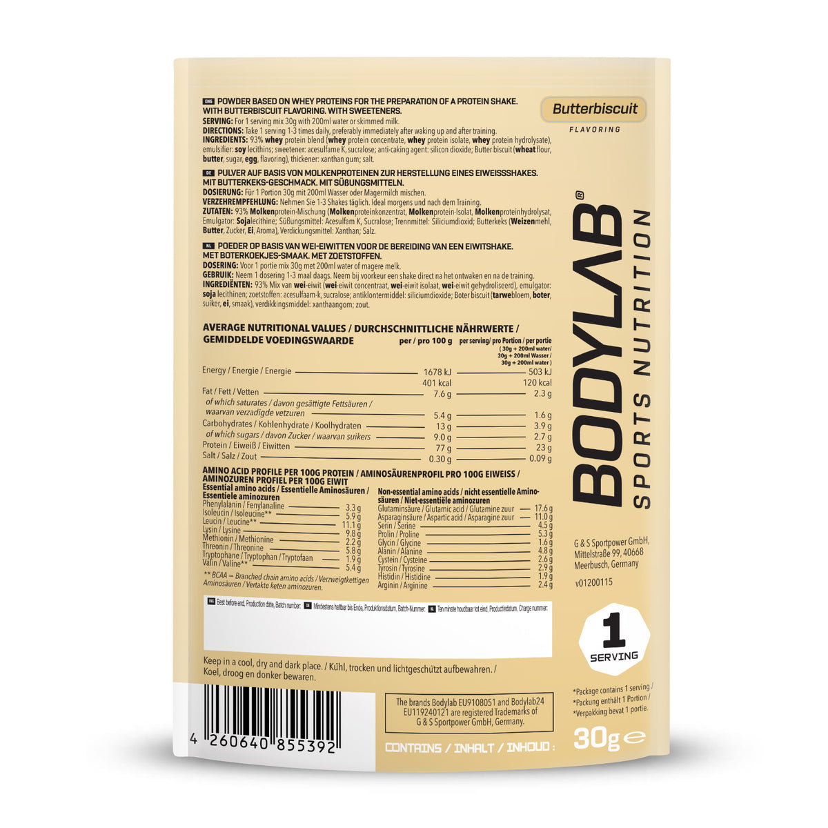 Whey Protein proefpakket (30g) Butter Biscuit