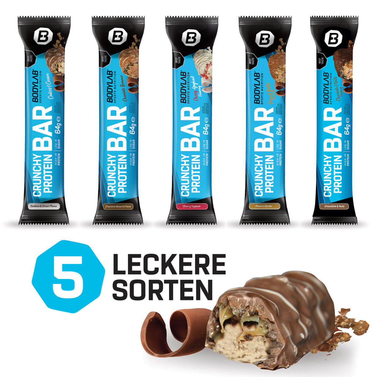 2 x Crunchy Protein Bar (12x64g elk)