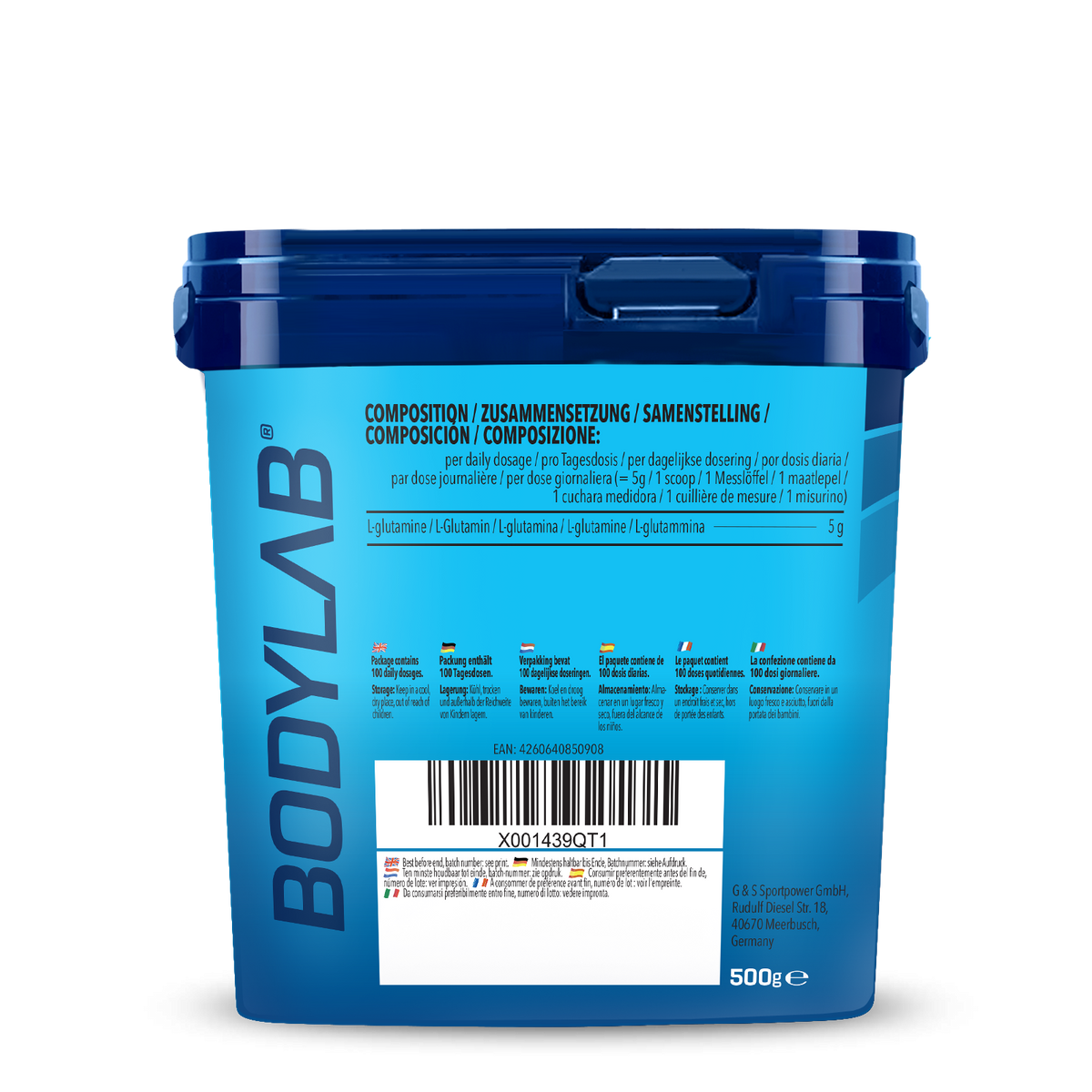 2 x Bodylab24 Glutamin Powder (elk 500g)