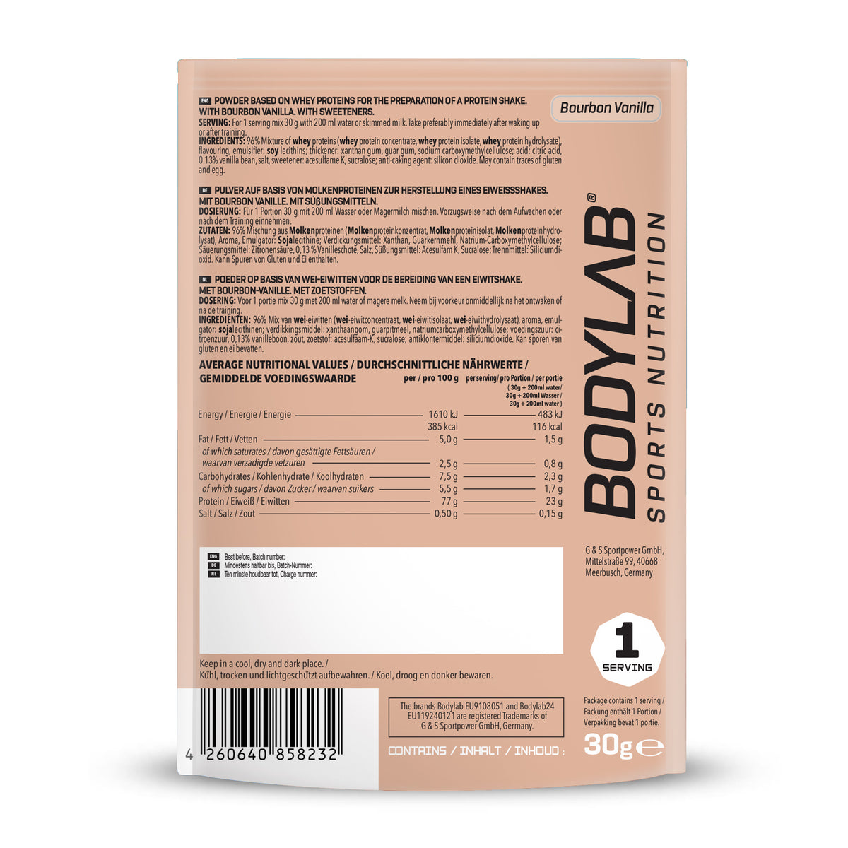 Whey Protein Probierboxen (8 Proben je 30g) Probierbox 1 (8x30g)