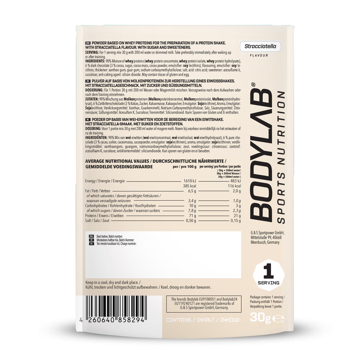 Whey Protein Probierboxen (8 Proben je 30g) Probierbox 1 (8x30g)