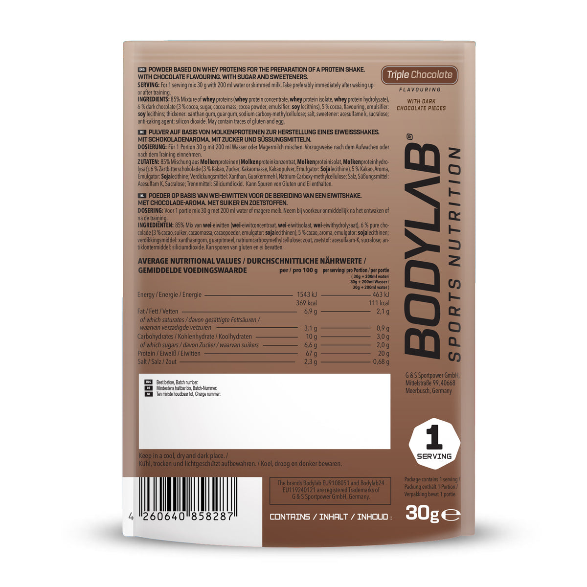 Whey Protein Probierboxen (8 Proben je 30g) Probierbox 1 (8x30g)