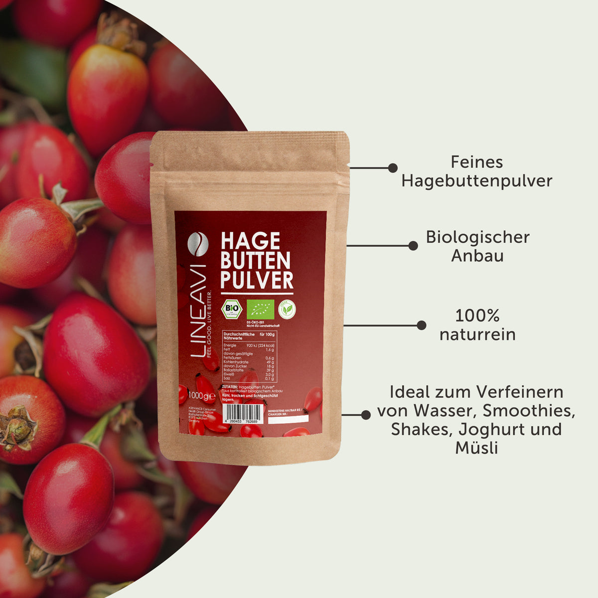 Doppelpack: Bio Hagebuttenpulver (2x1000g)