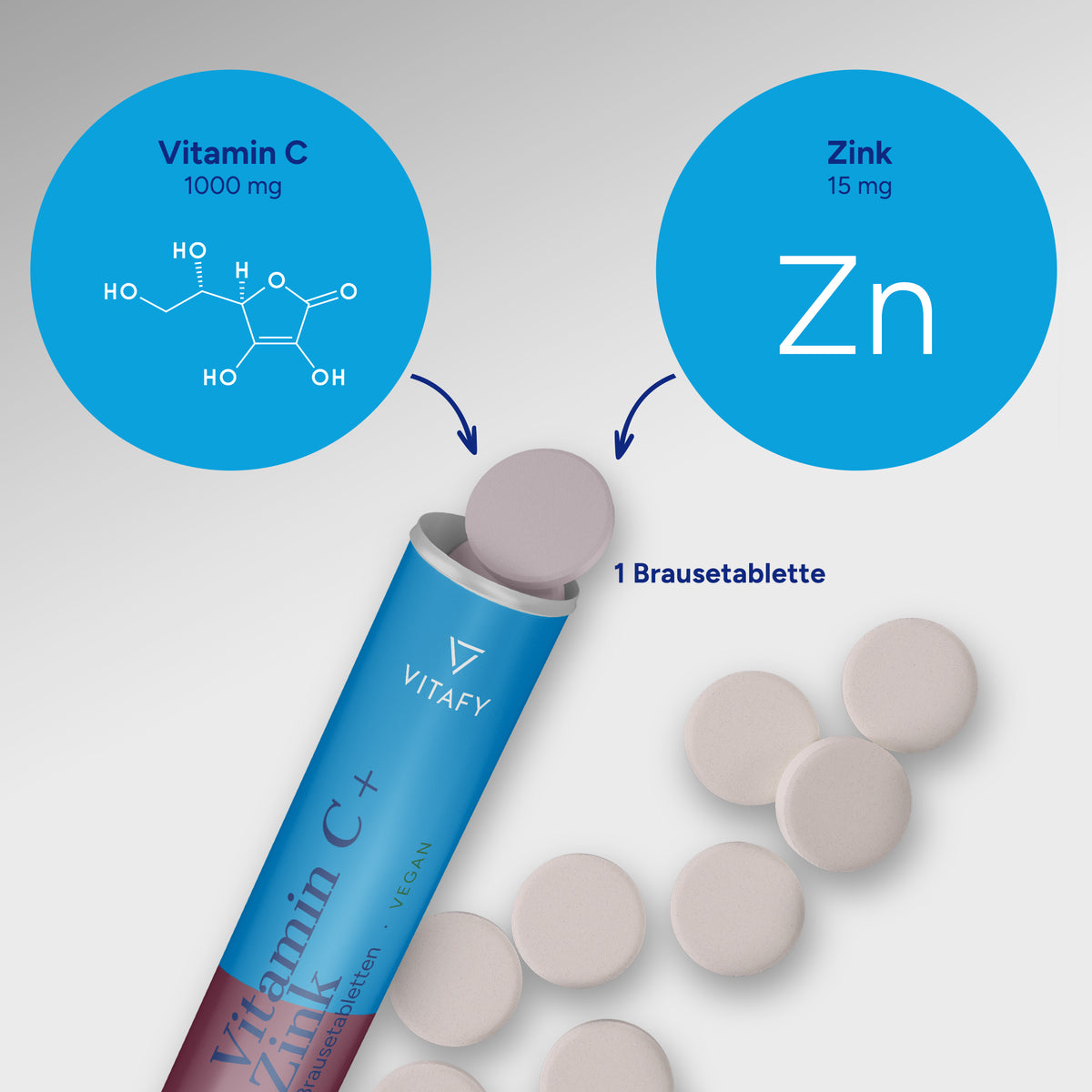 Vitamine C + Zink - Cassis (20 bruistabletten) - 6 Pack