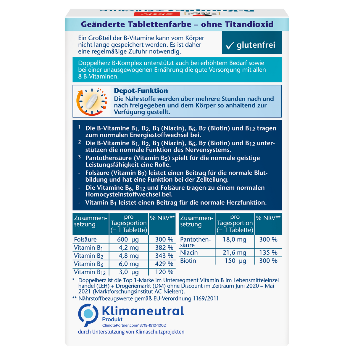 B-complex + Folic acid Depot (45 tabletten)