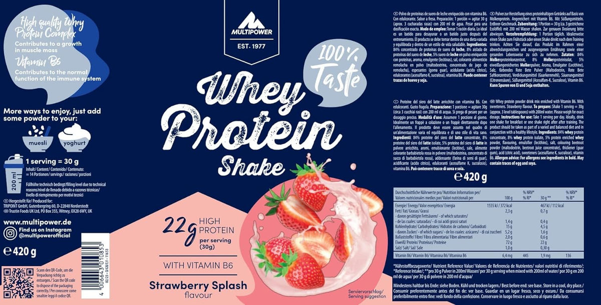 Whey Protein Shake (420g) Strawberry