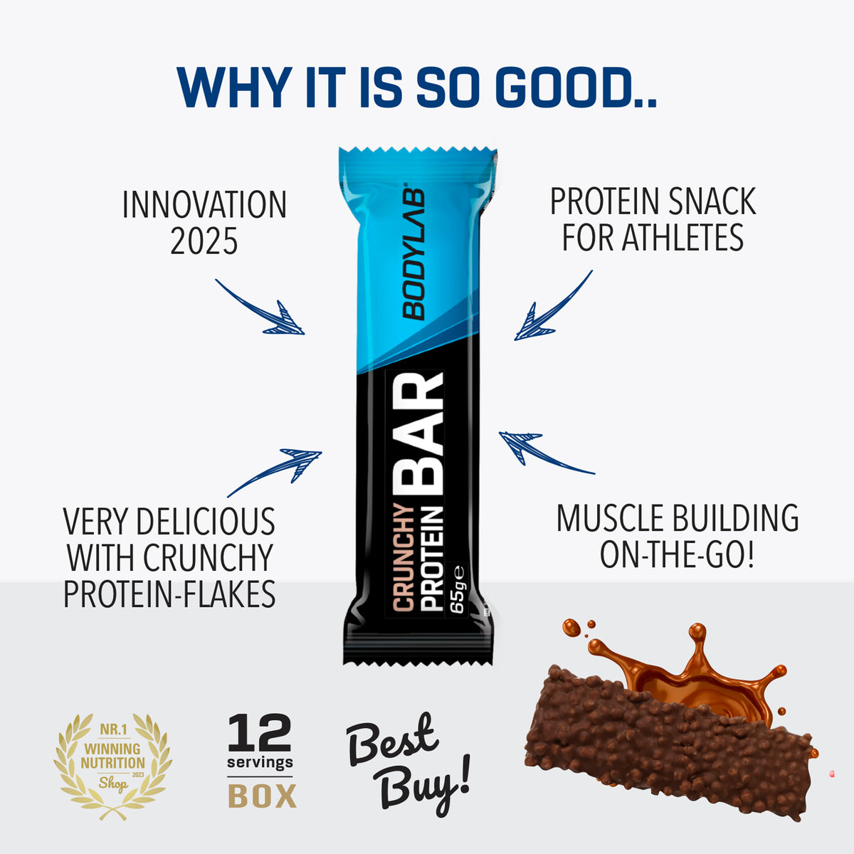 2 x Crunchy Protein Bar Deluxe (elk 12x65g)