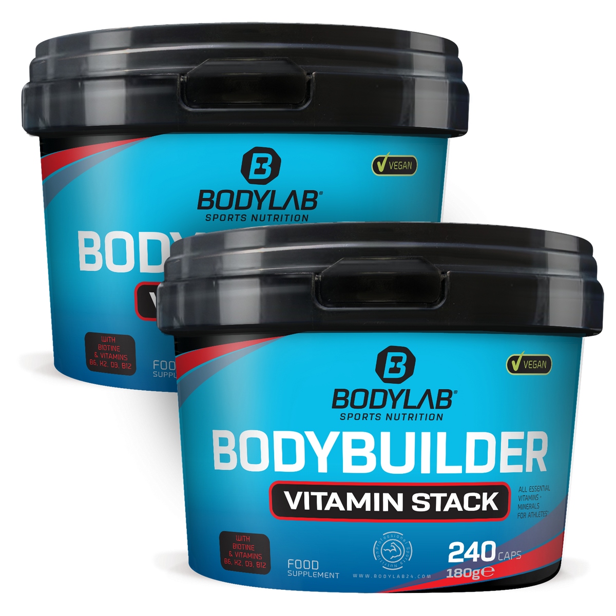 2 x Bodybuilder Vitamin Stack (elk 240 capsules)