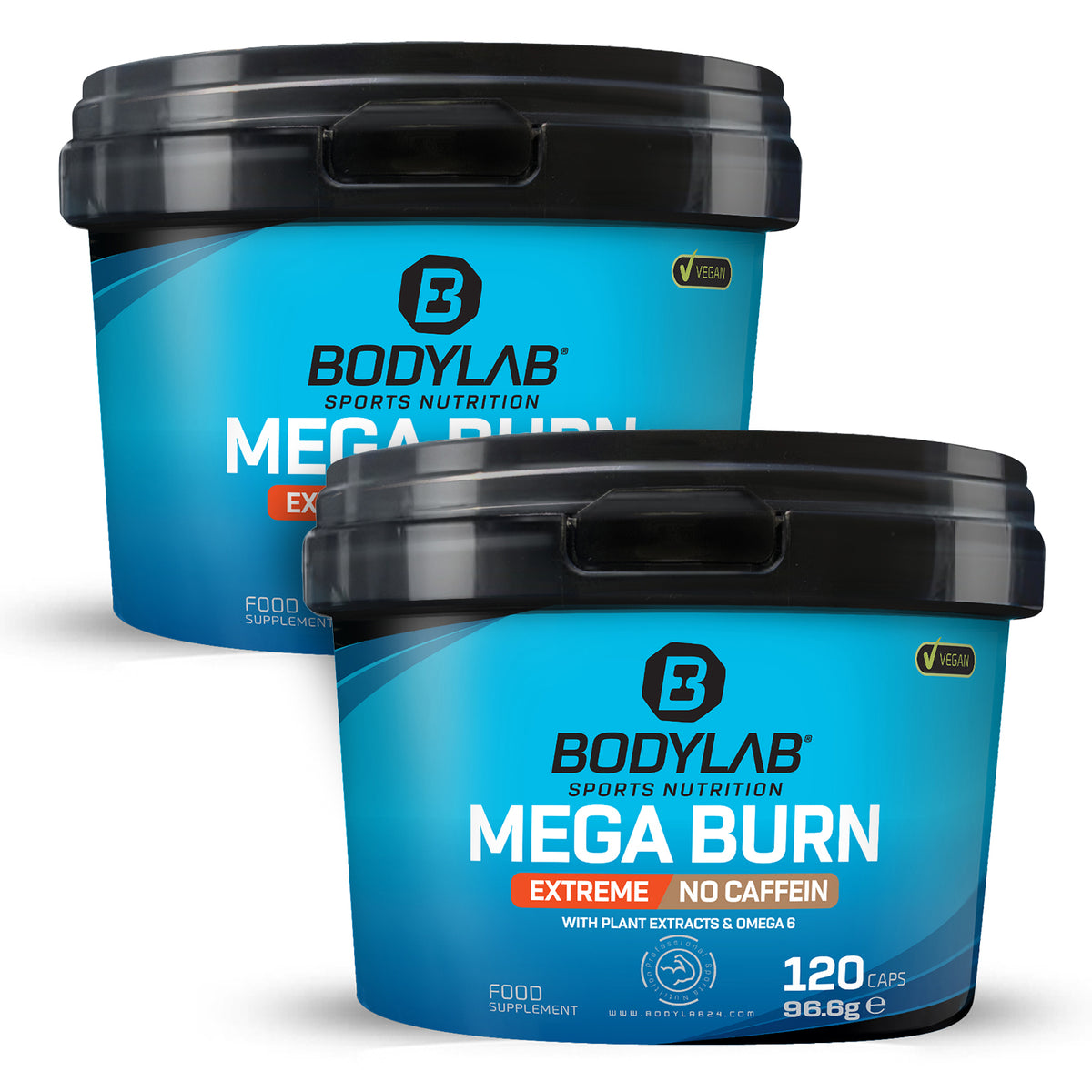 2 x Mega Burn Extreme NO Caffein (120 capsules)