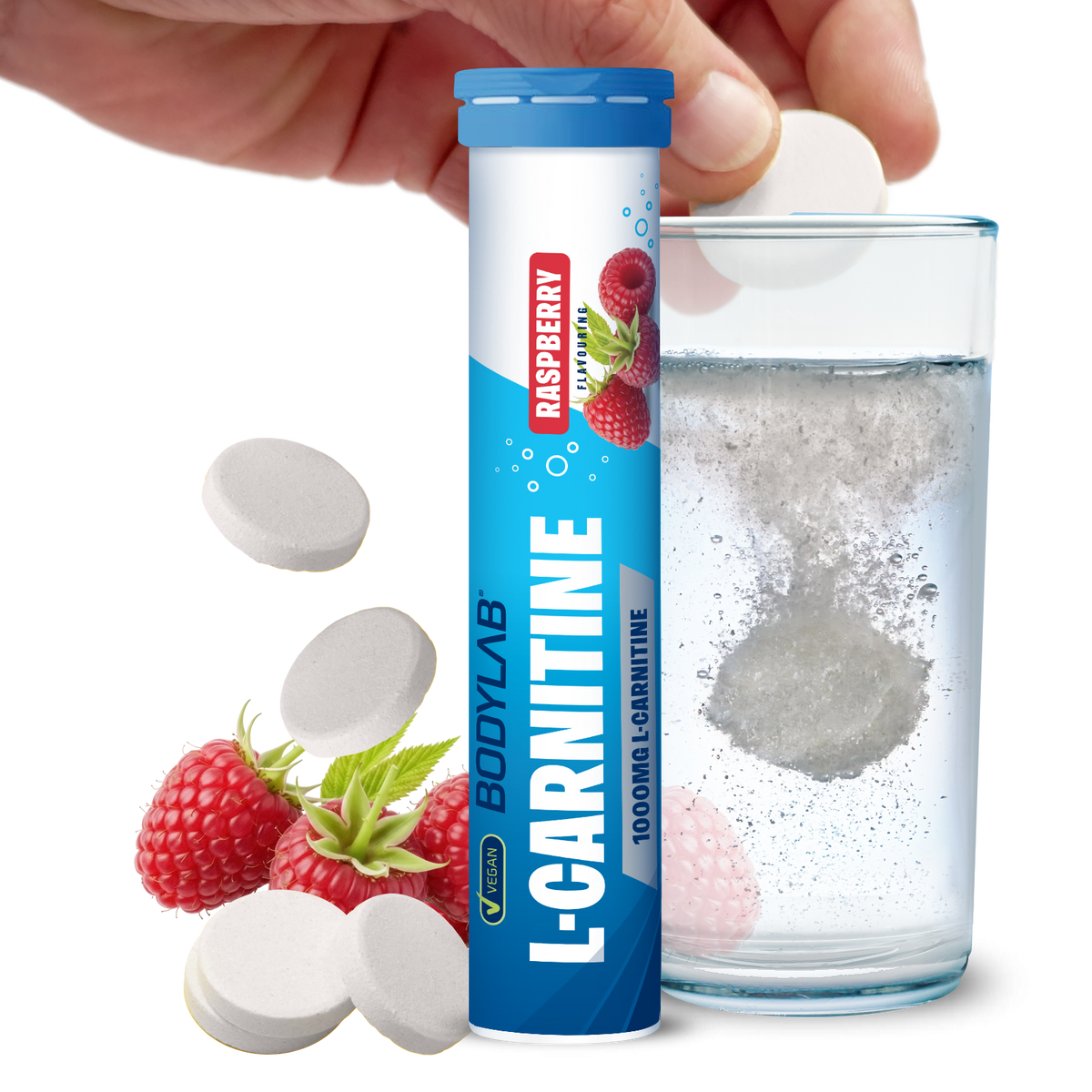 L-Carnitine - 6x 20 bruistabletten - Raspberry Flavouring