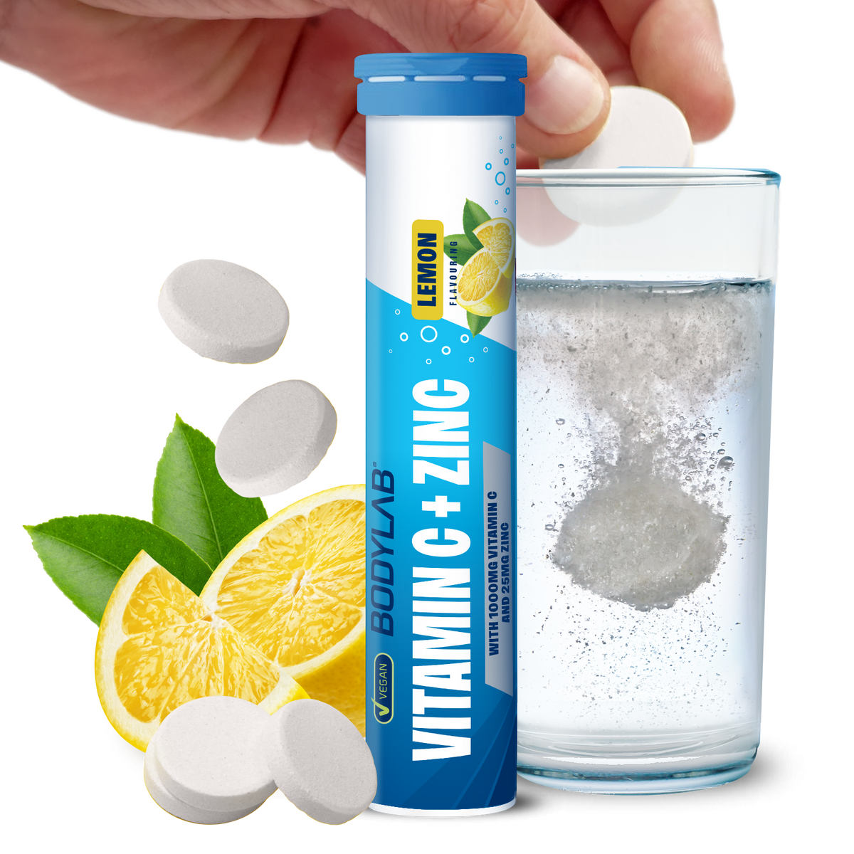Vitamin C + Zinc - 20 bruistabletten - Lemon Flavouring