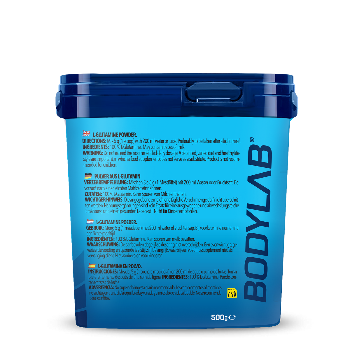 2 x Bodylab24 Glutamin Powder (elk 500g)