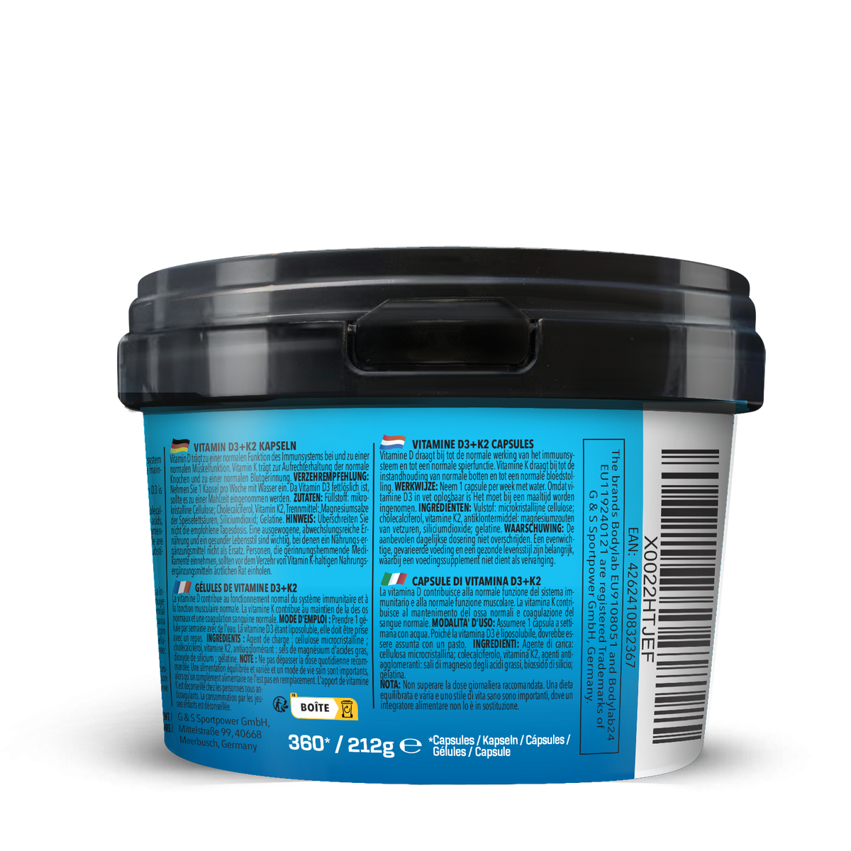 BIG PACK Vitamine D3+ K2 (360 capsules)