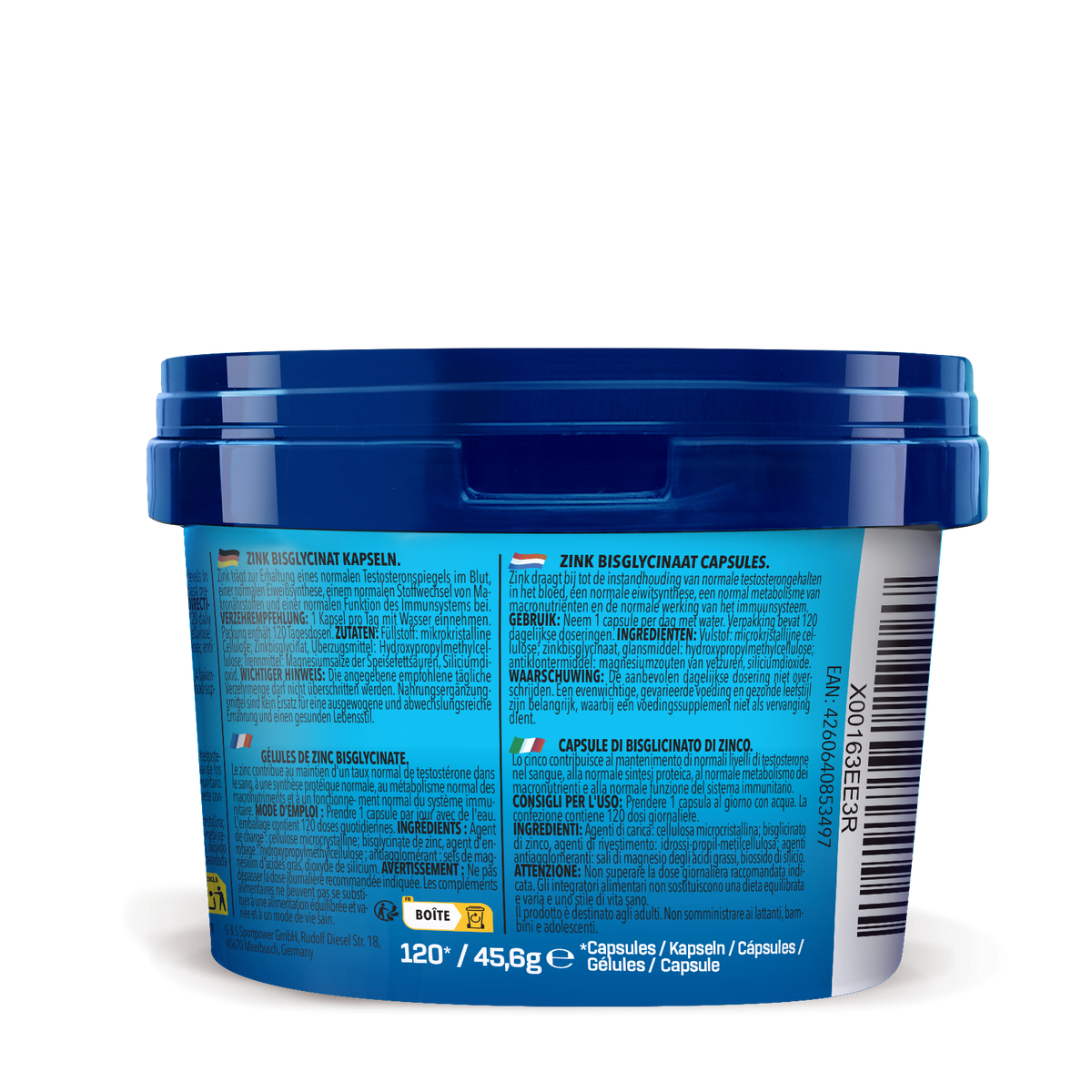 3 x Zinc Bisglycinate (elk 120 capsules)