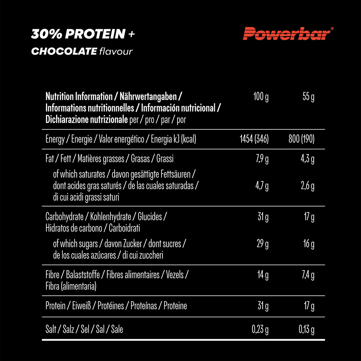 30% Protein Plus Bar (15x55g) Chocolate