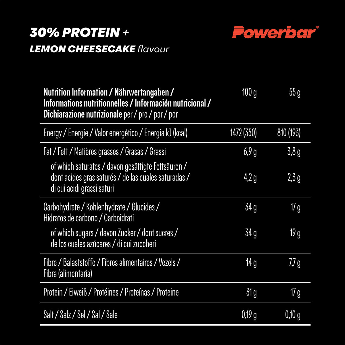 30% Protein Plus Bar (15x55g) Lemon Cheesecake