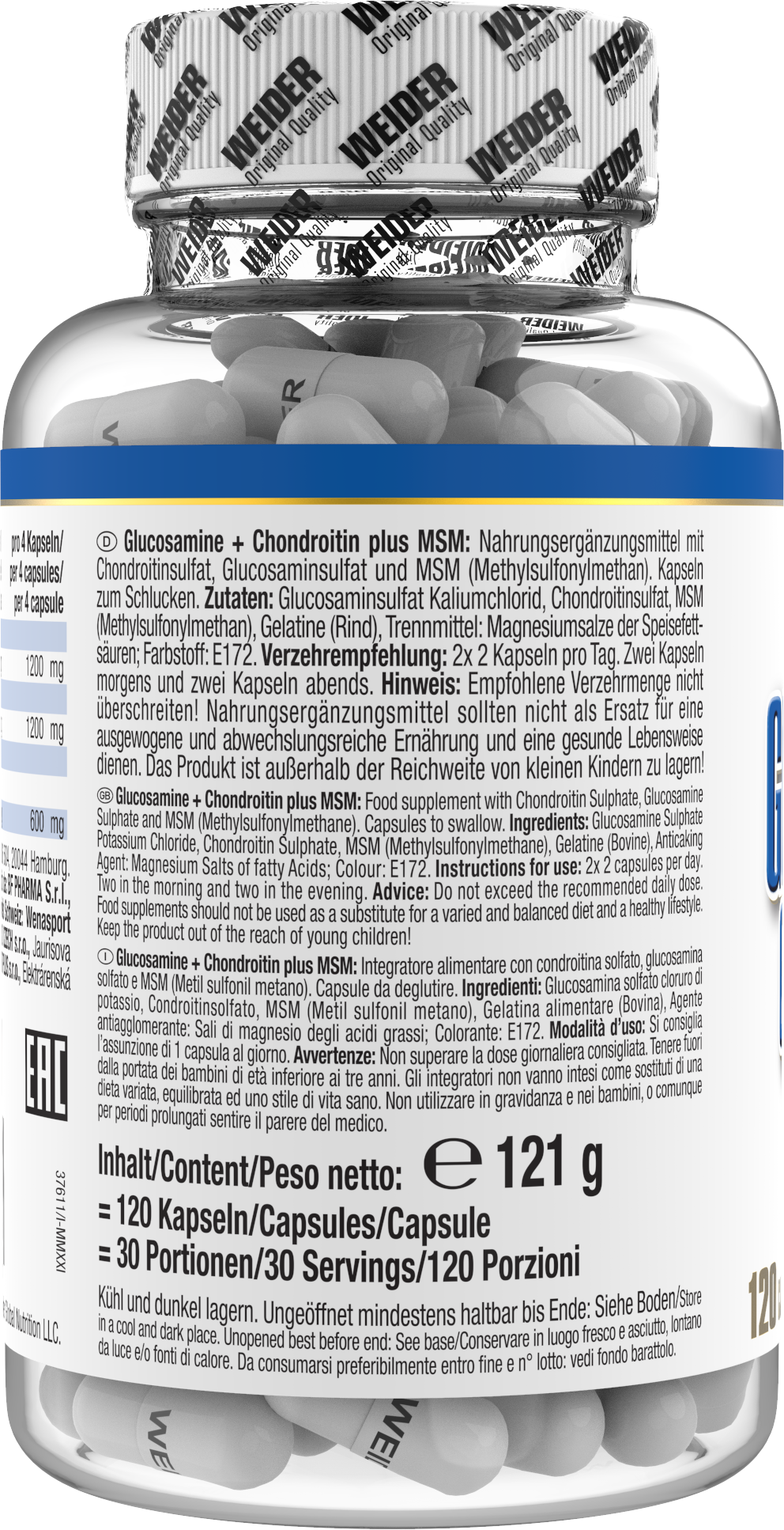 Glucosamine + Chondroitin Plus MSM (120 caps)