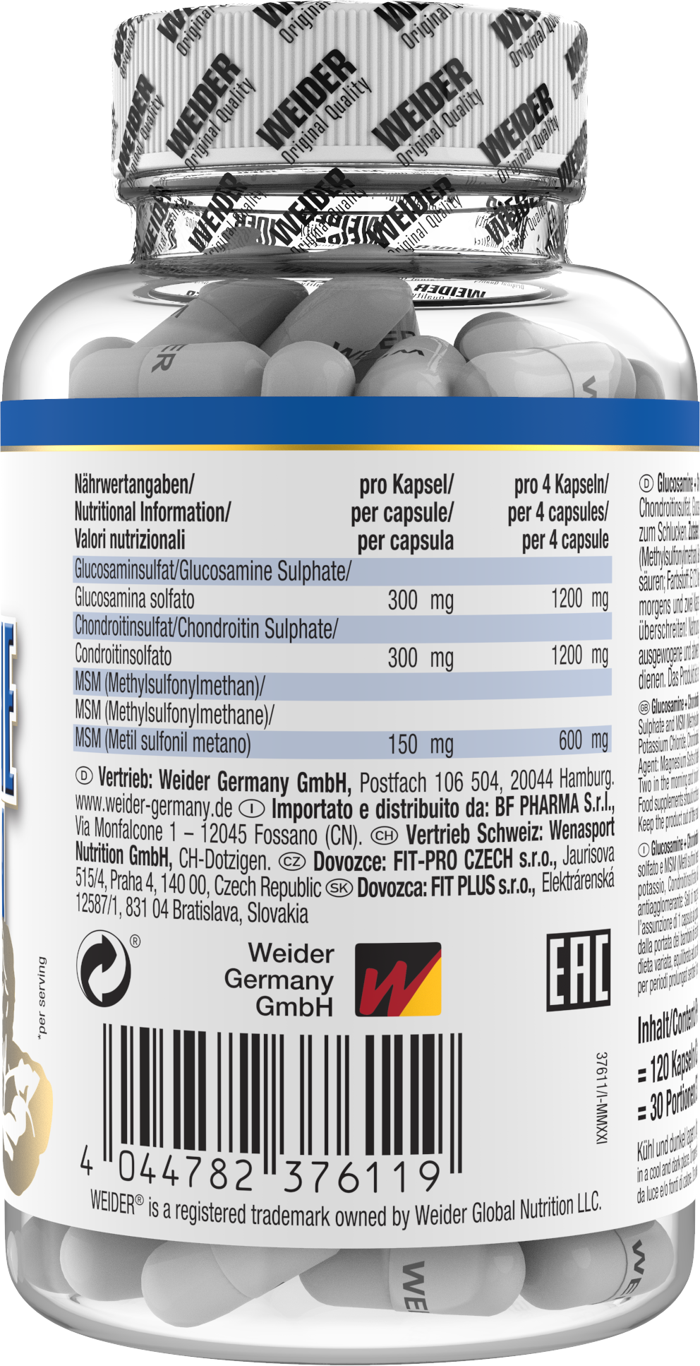 Glucosamine + Chondroitin Plus MSM (120 caps)