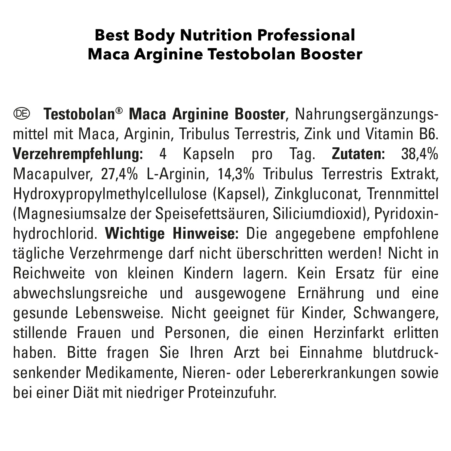 Testobolan Maca (100 caps)
