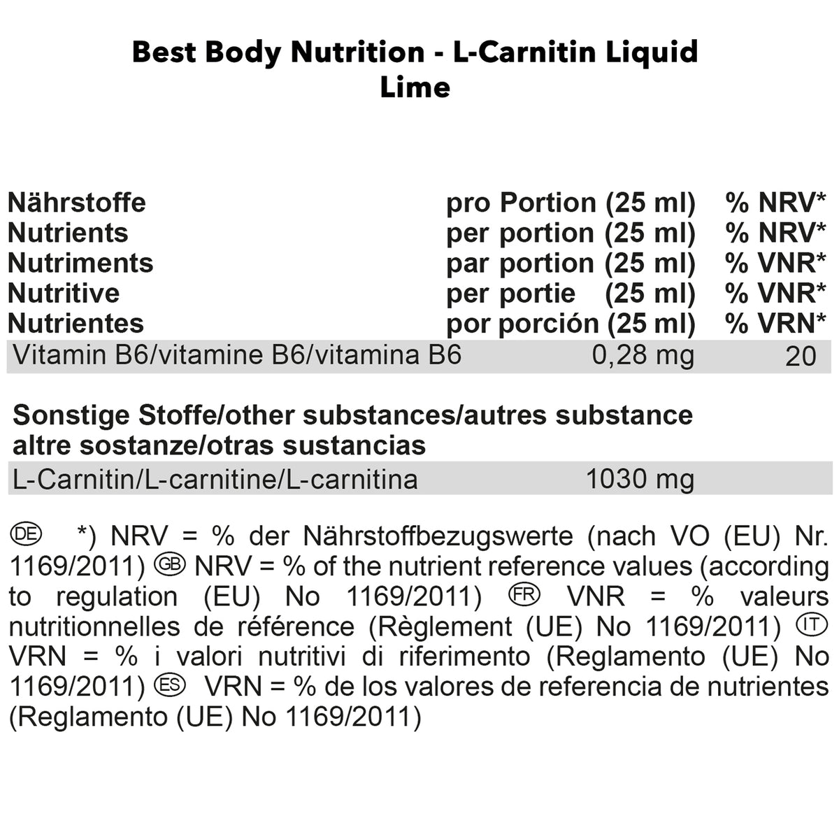 L-Carnitin Liquid (1000ml) Lime