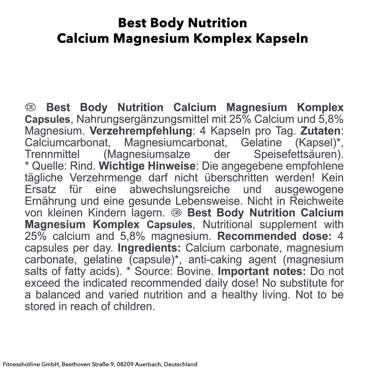 Calcium Magnesium (100 caps)