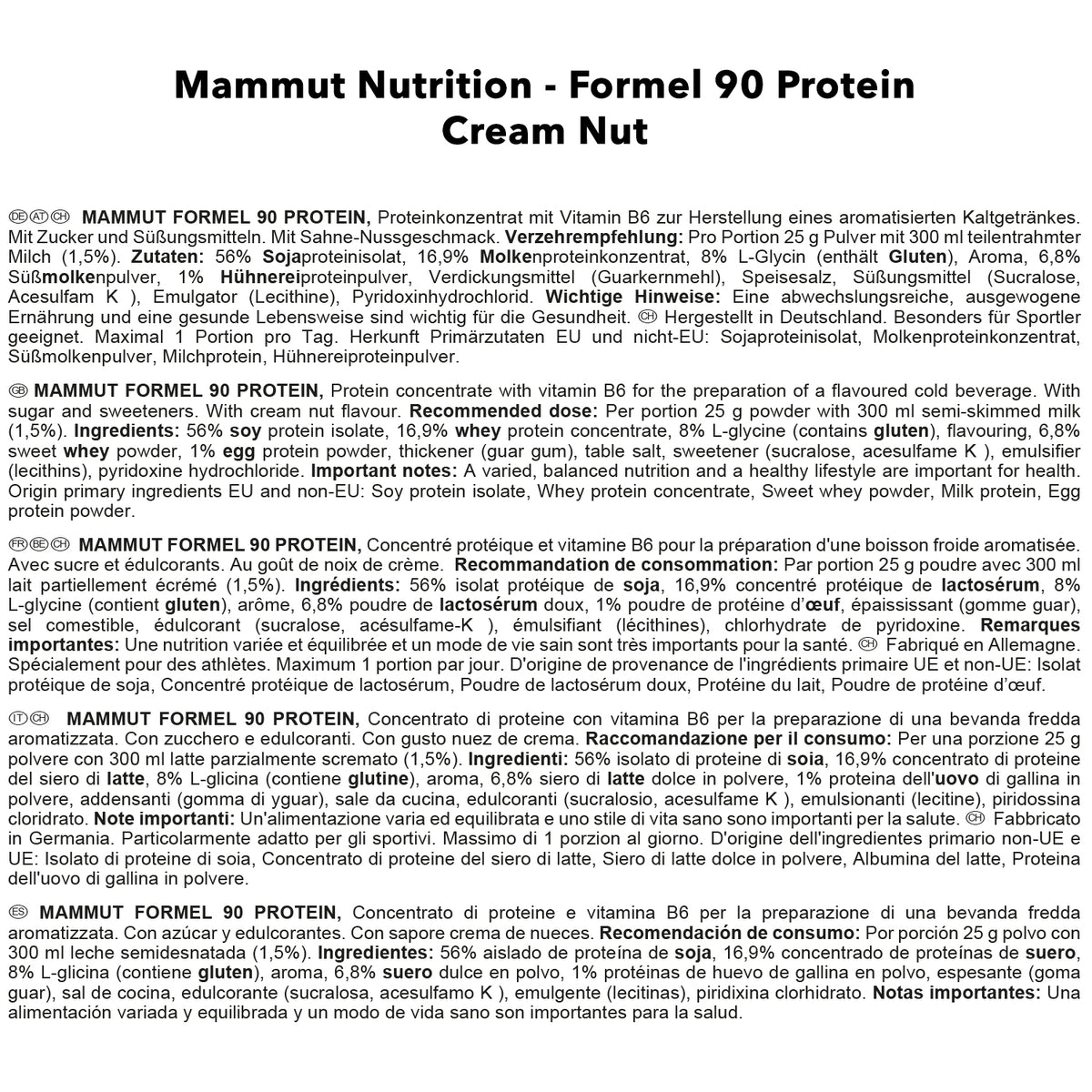 Formel 90 Protein (3000g) Nut Cream