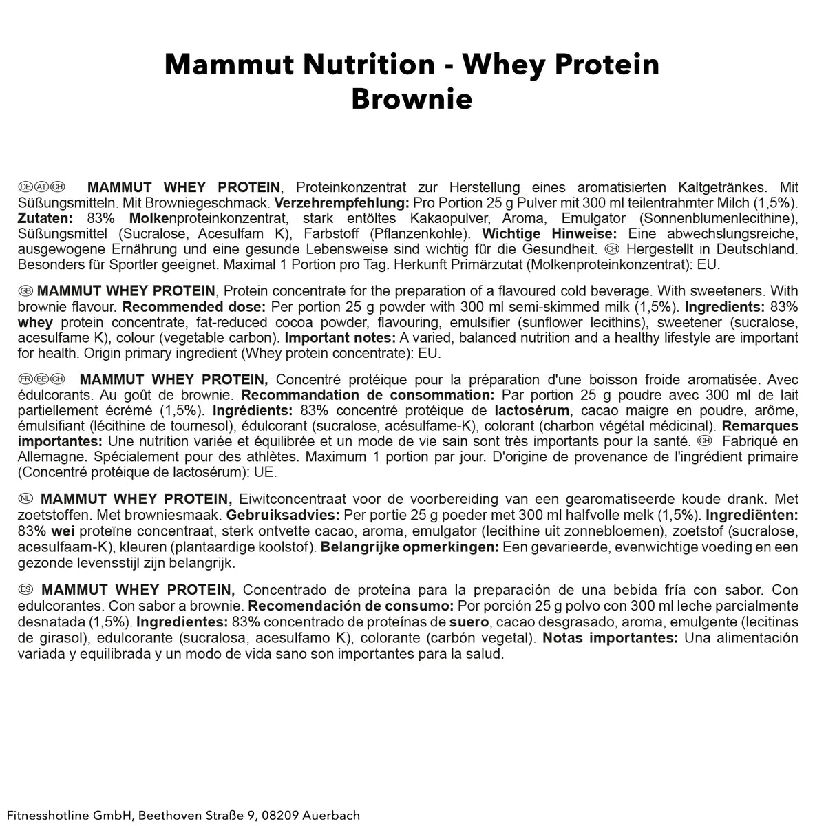 Mammut Whey Protein (1000g) Brownie