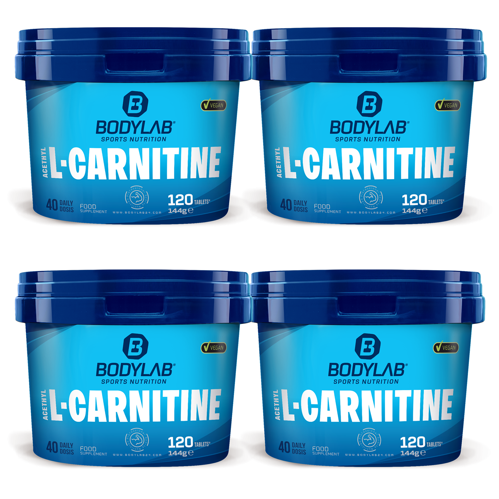 4 x Bodylab24 Acetyl L-Carnitine (elk 120 tabs)
