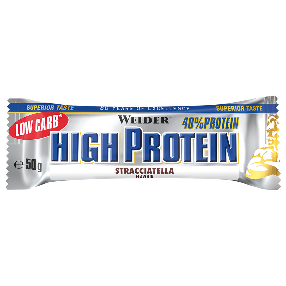 40% Low Carb High Protein Bar (24x50g) Stracciatella