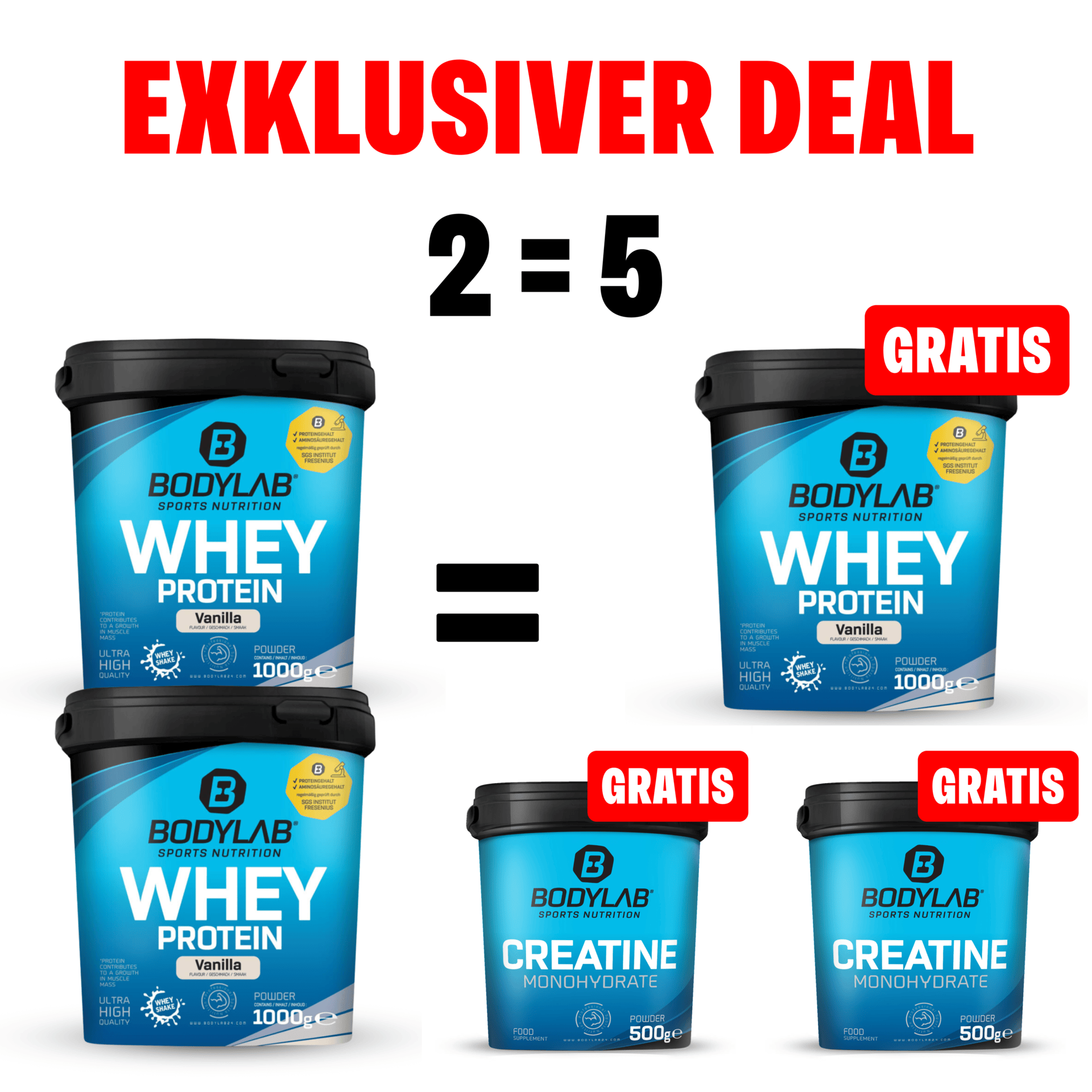 EXCLUSIVE DEAL: 5voor2 Protein-Powerpakket met gratis Whey + Creatine + Omega-3