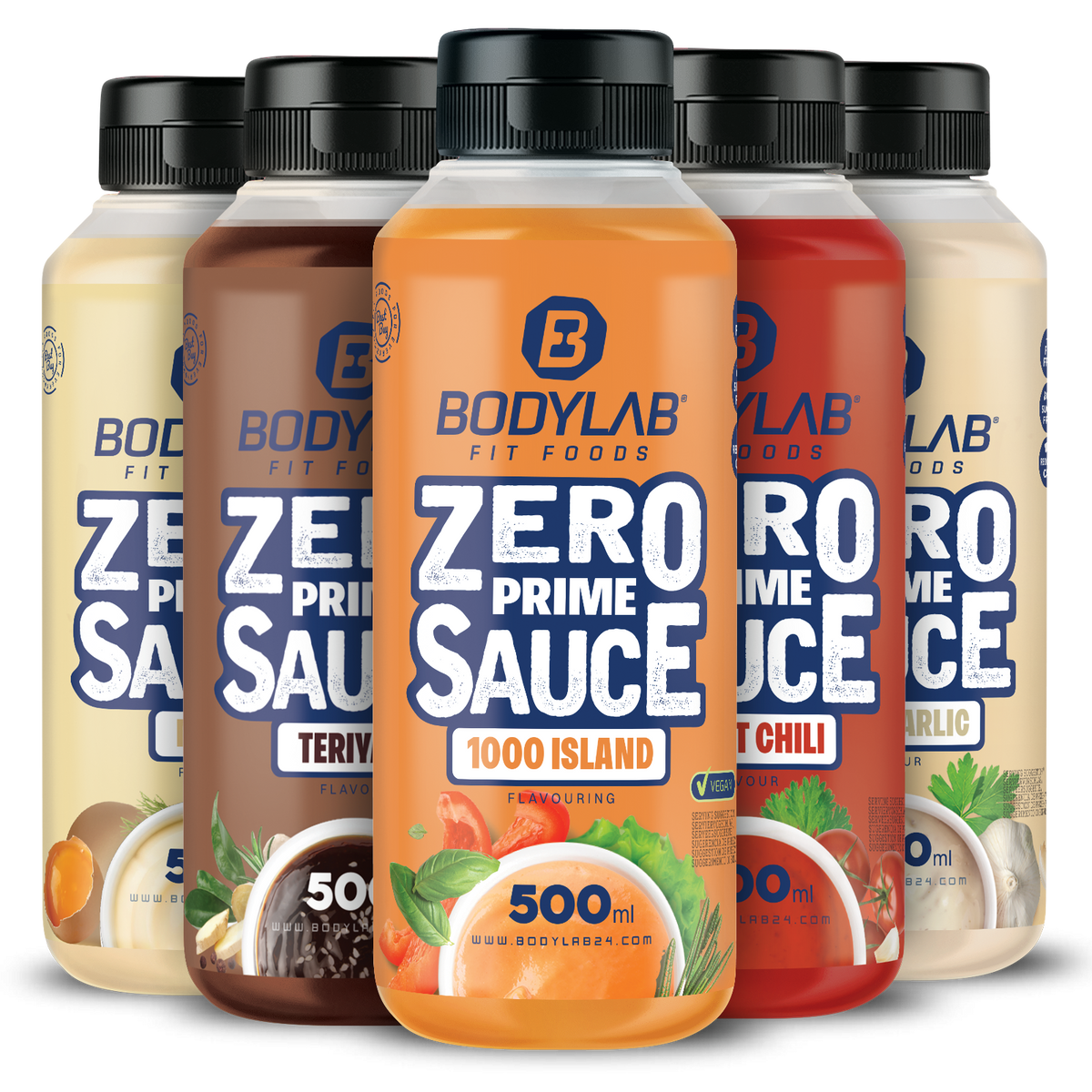 5 x ZERO PRIME Saucen (elk 500ml)