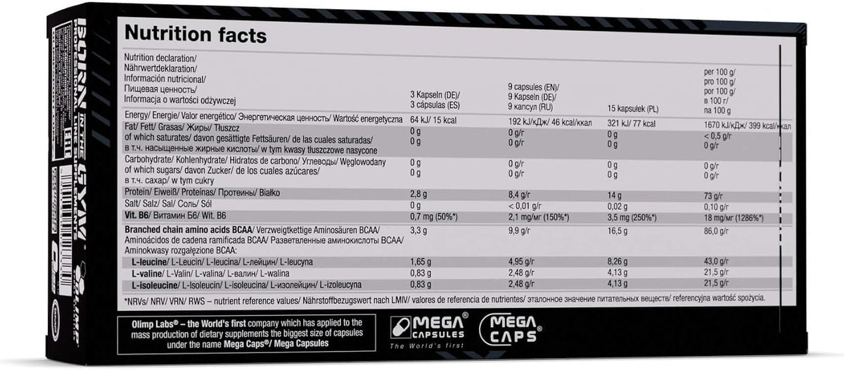BCAA Mega caps 1100 (120 caps)