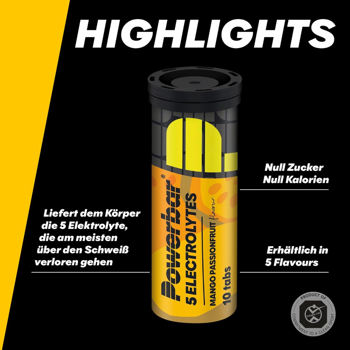 5 Elektolytes Zero Calorie Sports Drink Röhrchen (10 Brausetabs) Mango-Passion Fruit