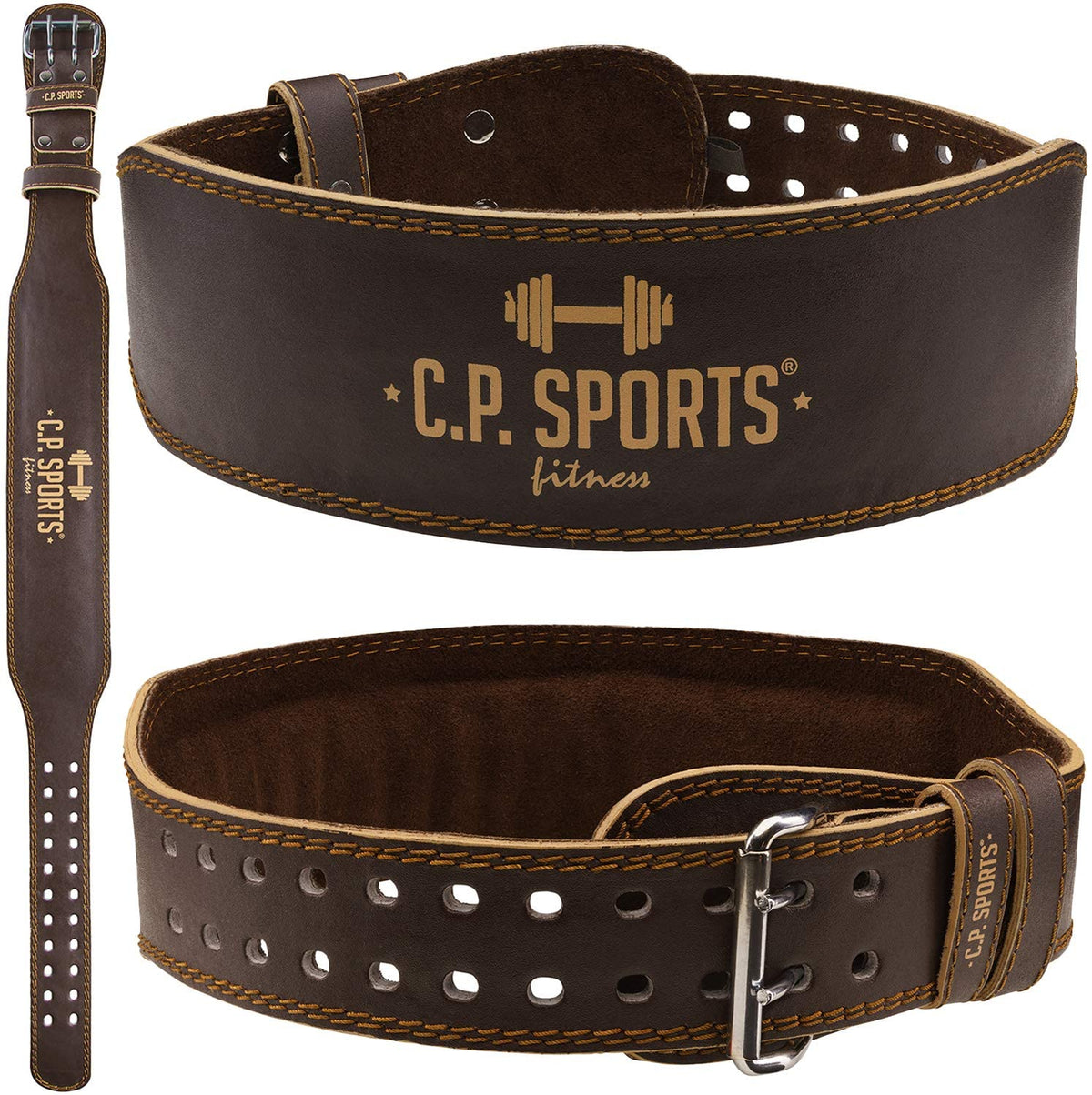 Weightlifting belt leather Brown