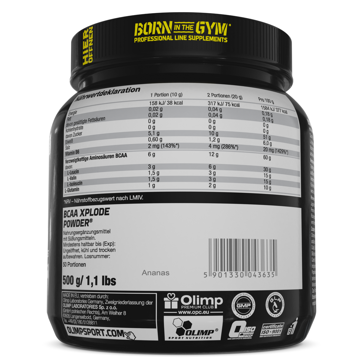 BCAA Xplode Powder (500g) Pineapple