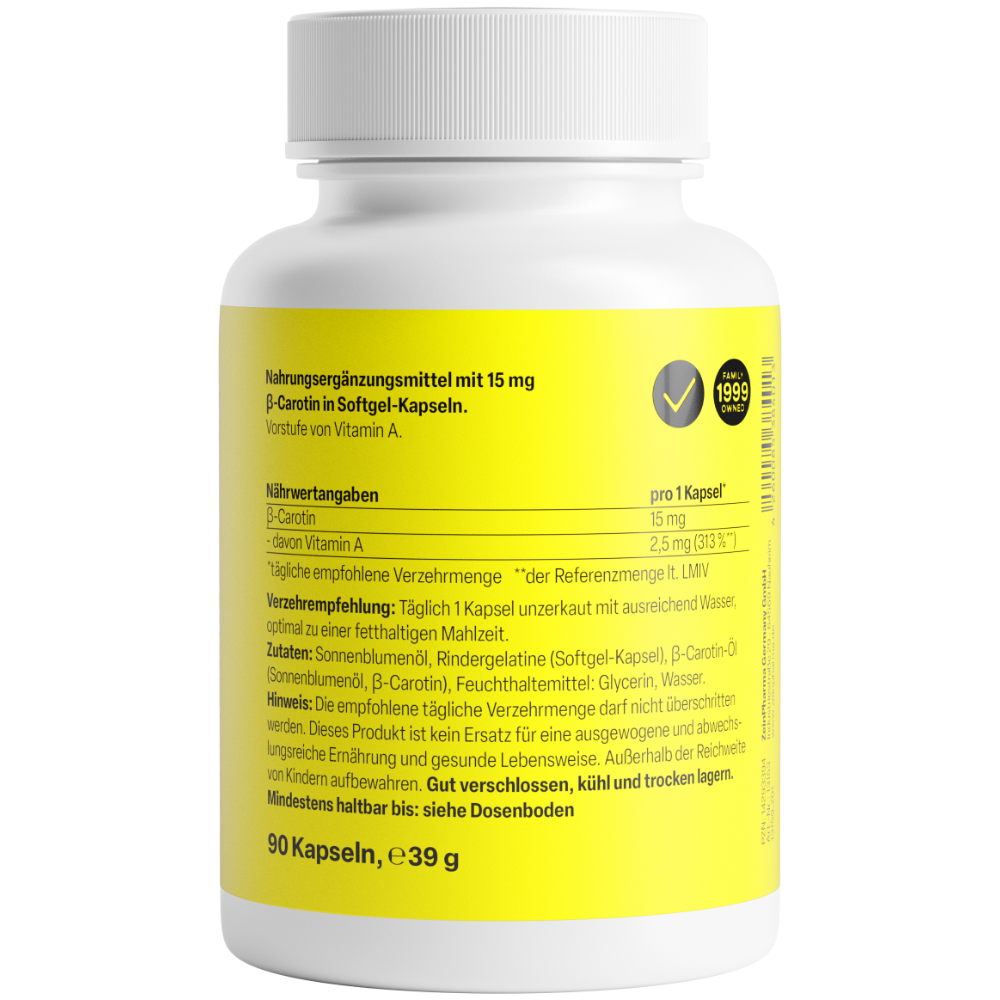 Beta Carotin Natural 15 mg (90 capsules)