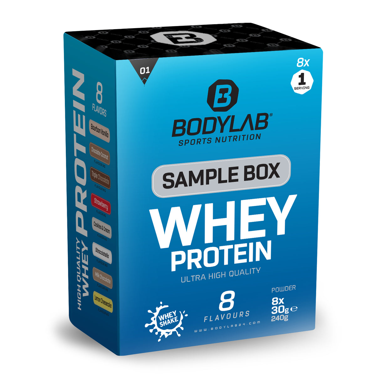 Whey Protein Probierboxen (8 Proben je 30g) Probierbox 1 (8x30g)