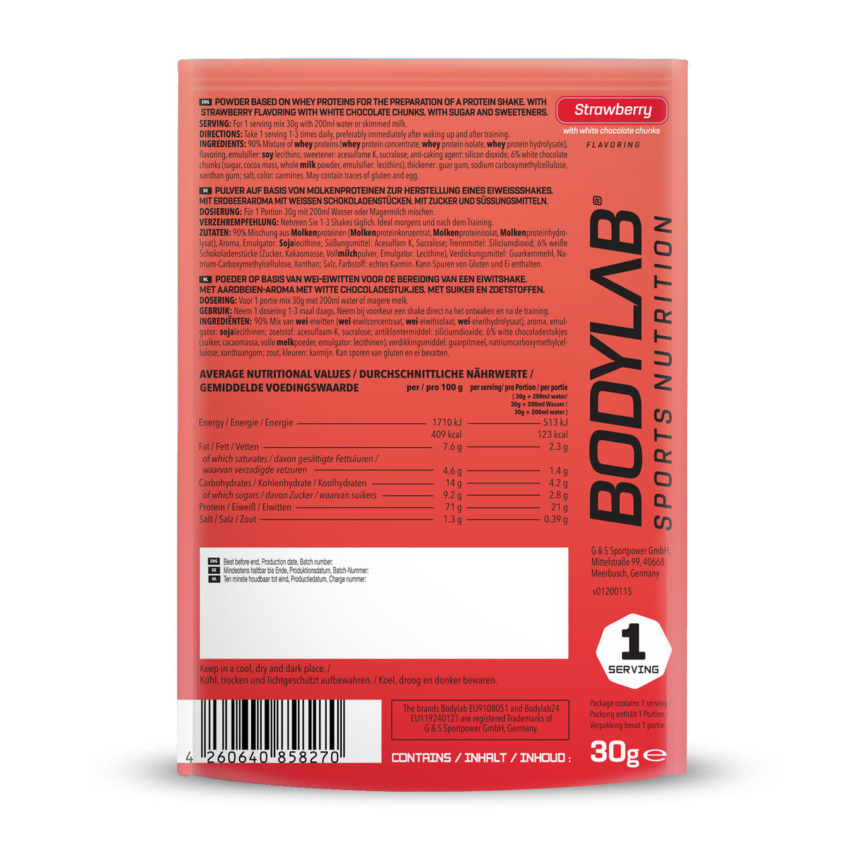 Whey Protein proefpakket (30g) Strawberry-White Chocolate