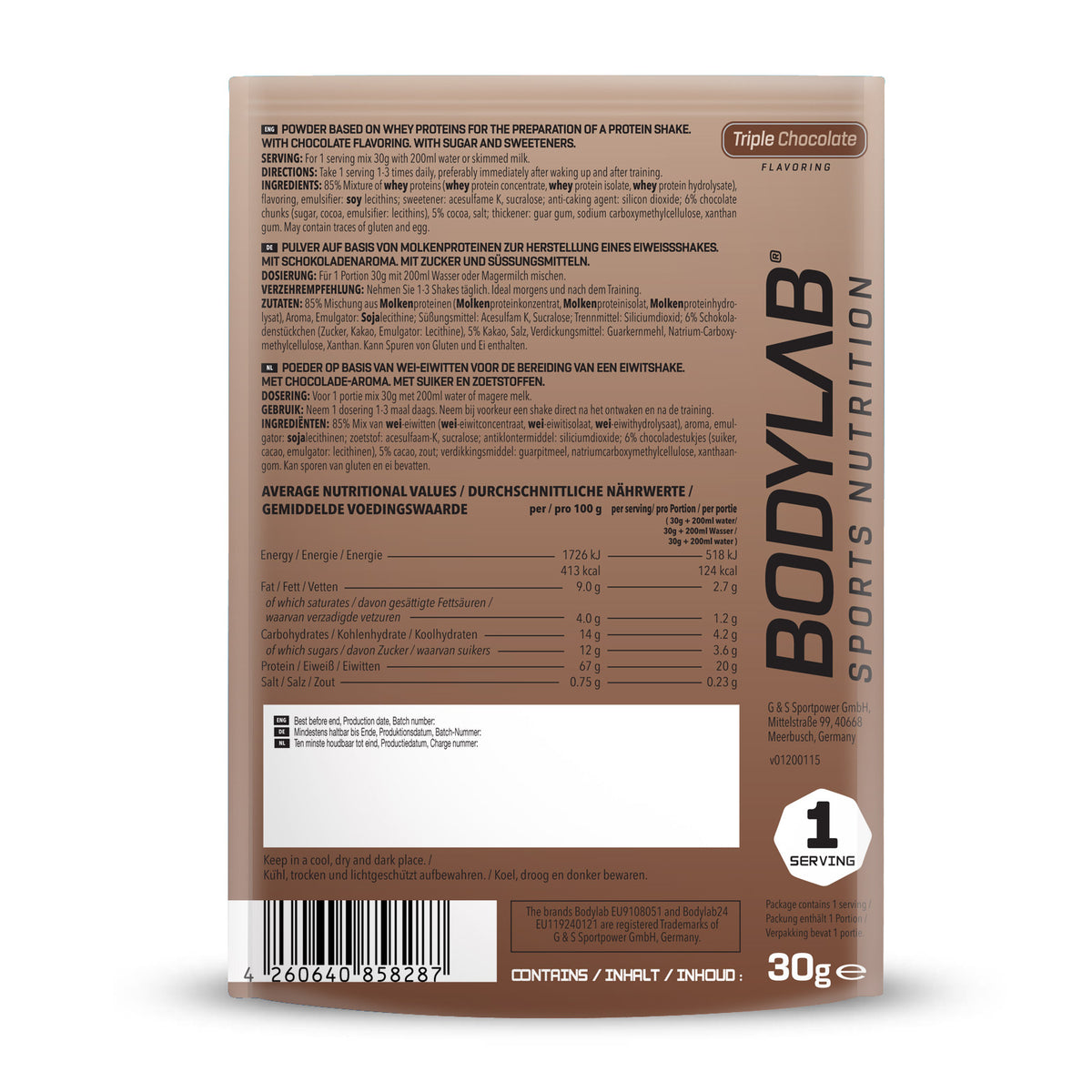 Whey Protein proefpakket (30g) Triple Chocolate