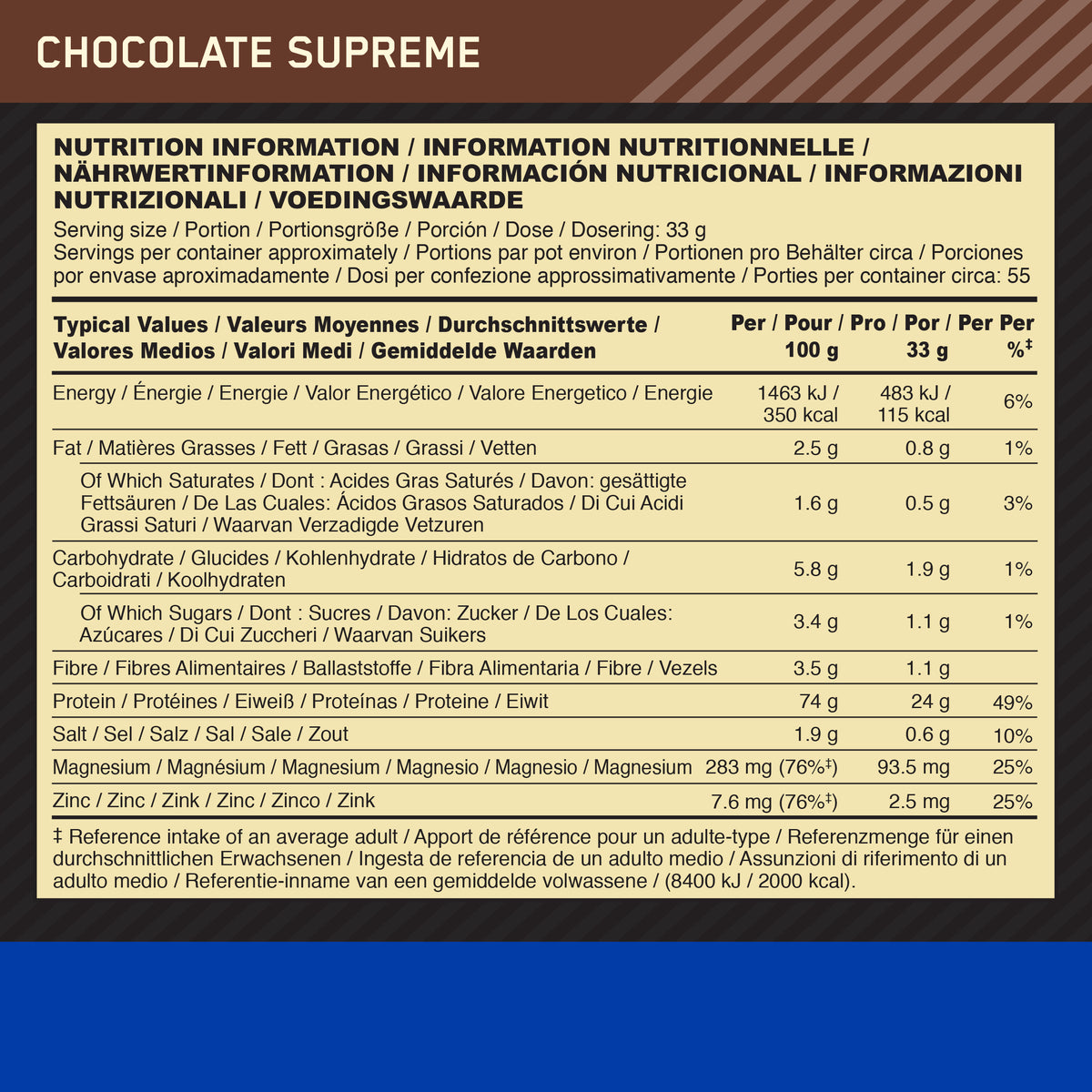100% Casein Gold Standard (1820g) Chocolate