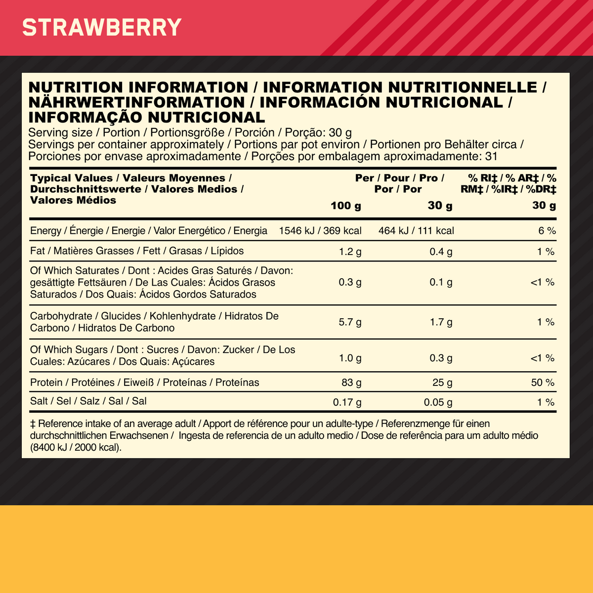 100% Gold Standard isolaate (930g) Strawberry