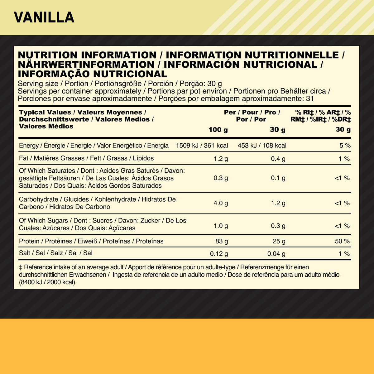 100% Gold Standard isolaate (930g) Vanilla